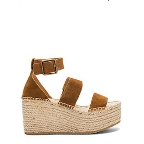 Soludos Shoes - Women's Soludos Brown Leather Wedge Sandals Size 6